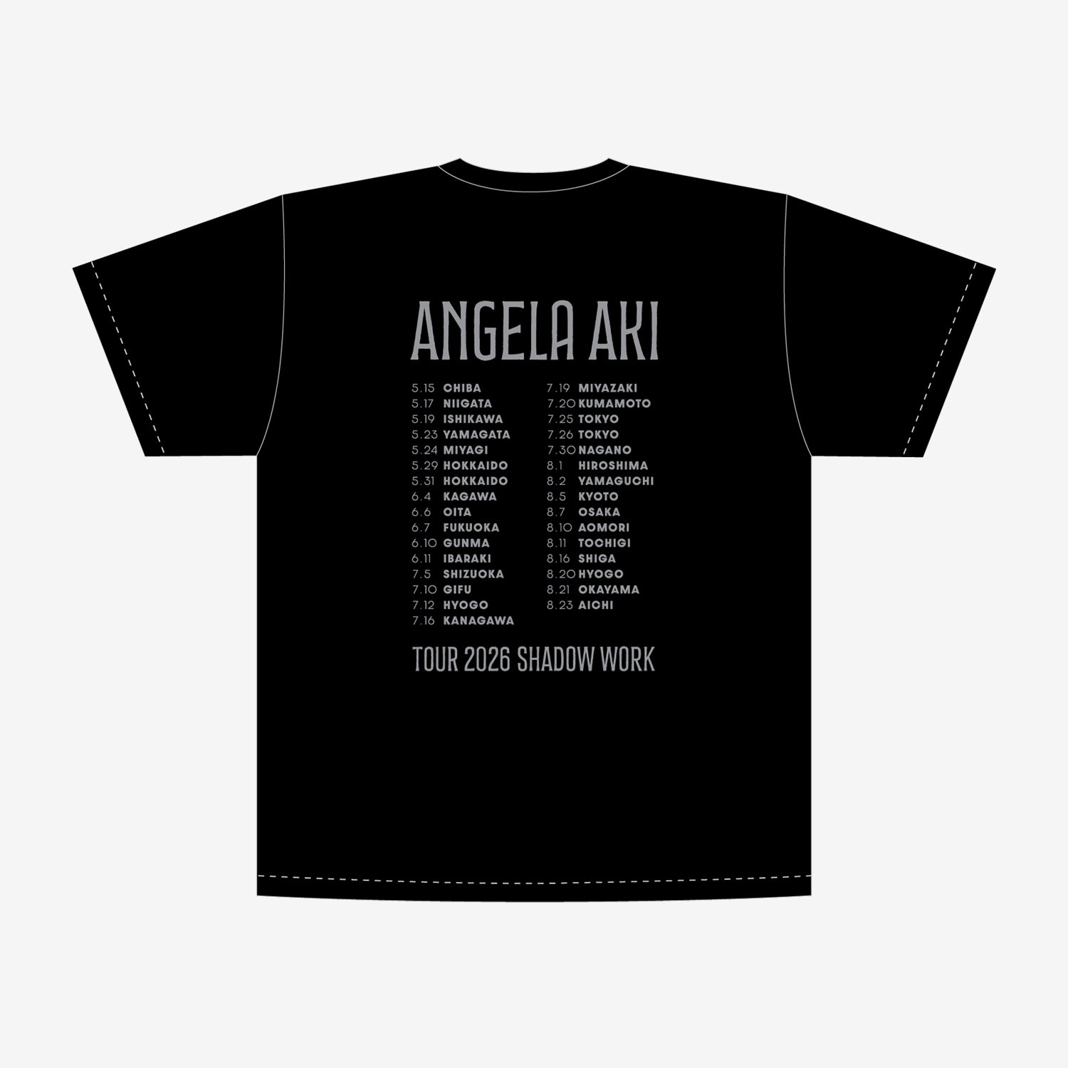 Tシャツ SHADOW WORK (Black)【S】「Angela Aki Tour 2026 SHADOW WORK」